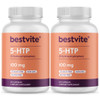 BESTVITE 5-HTP 100mg (240 Capsules) (120 x 2) - No Stearates - No Flow Agents - Non GMO - Gluten Free