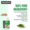 STAY ALIVE Saw Palmetto Extract Capsules w/Cranberry & Pumpkin Seed Oil, 120 Vegan Pills, Extra Strength Saw Palmetto for Men and Women, Non-GMO, Glu