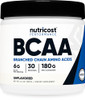 Nutricost BCAA Powder (Unflavored, 30 Servings) - Vegetarian, Non-GMO, Gluten Free, Optimal 2:1:1 Ratio