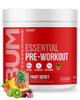 RAW Essential Pre-Workout Powder (Fruit Burst) - Chris Bumstead Sports Nutrition Supplement for Men & Women - Preworkout Energy Powder with Caffeine,