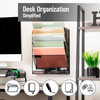 Mind Reader 5-Pocket Vertical File Storage, Desktop Organizer, Wall Mount, Office, Metal Mesh, Black