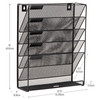 Mind Reader 5-Pocket Vertical File Storage, Desktop Organizer, Wall Mount, Office, Metal Mesh, Black