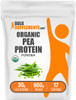 BulkSupplements.com Organic Pea Protein Powder - Plant Based & Vegan Protein Powder - Unflavored & Gluten Free, 30g per Serving, 500g (1.1 lbs) (Pack