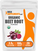 BulkSupplements.com Organic Beet Root Powder - Superfood Supplement, Beet Root Supplements - Vegan & Gluten Free, 3.5g per Serving, 100g (3.5 oz) (Pa