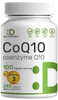 DEAL SUPPLEMENT CoQ10 100mg with Omega 3 100mg, 240 Capsules | Bioavailable Coenzyme Q10 Formula | Non-GMO
