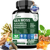 16-in-1 Organic Sea Moss Gel Alternative Capsules  Superfood Blend with Ashwagandha, Black Seed Oil, Turmeric, Bladderwrack, Burdock, Elderberry, Ma