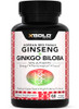X Gold Health Extra Strength Korean Red Panax Ginseng (7% Ginsenosides) + Ginkgo Biloba  Energy, Focus & Vitality  Non-GMO 60 Capsules
