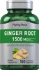 Piping Rock Ginger Root Capsules | 180 Count | Non-GMO, Gluten Free Supplement