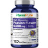 NusaPure Passion Flower 20:1 Extract, 300 mg Equivalent to 6,000mg, 120 Veggie Caps, Non-GMO, Bioperine, & Vegan Extract Supplement