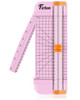 Firbon Pink A5 Paper Cutter, Straight Small Paper Trimmer with Side Ruler for Scrapbooking Craft, Paper, Coupon, Label, Cardstock