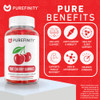 PUREFINITY Tart Cherry Gummies  Uric Acid Flush for Joint Relief & Recovery, Raw Juice Extract Antioxidant  Non-GMO, Gluten Free, Vegan, 60 Count