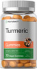 Horbäach Turmeric Gummies | 70 Count | Mango & Peach Flavor | Turmeric Curcumin with Ginger | Vegan Non-GMO & Gluten Free Supplement
