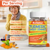Turmeric Curcumin Gummies 500mg, with Turmeric Root Extract, Ginger Root, Black Pepper Extract, Antioxidant Support, Orange Flavor Gummies, 60 Count