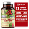 N1N Premium Blood Pressure Support with Hawthorn and Hibiscus [13 Potent Ingredients], Natural Supplement to Support Blood Flow Health, 90 Caps