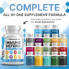 Clean Nutraceuticals Immune Defense Support Supplement 8 in 1 with Zinc 50mg Quercetin, VIT C 1000mg, Vitamin D3 5000 IU, Elderberry, Ginger - Immuni