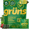 Gruns Adults Super Greens Multivitamin Gummies, Superfood Vitamin Gummy Bears with Spirulina, Chlorella, Prebiotic Fiber for Digestive Health, Adapto