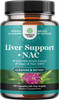 Liver Support NAC Supplement with Milk Thistle for Liver Cleanse Detox & Repair - N Acetyl Cysteine Supplement Liver Cleanse with Antioxidants, Turme