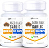 Healthfare Aged Black Garlic Supplement Pills | 2000mg Equivalent | 2 Bottles, 180 Vegan Capsules | Fermented Odorless Garlic Extract | Non-GMO, Glut