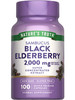 Nature's Truth Black Elderberry Capsules | 100 Count | Super Concentrated Sambucus Extract | Non-GMO and Gluten Free Supplement