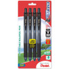 Pentel EnerGel-X Retractable Liquid Gel Pen, 0.7mm, Medium Line, Metal Tip, Black, 4 Pack (BL107BP4A)