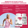 Plantvital D Mannose Capsules with Cranberry - D-mannose 1000mg Capsules - High Potency for Bladder, Kidney and Urinary Tract Support. Cranberry Powd