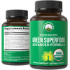 Organic Super Greens 150 Capsules - Green Juice Superfood Supplement with 25 All Natural Organic Ingredients. Max Energy and Detox Super Food Pills w