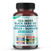 PEAKPURY Sea Moss Black Seed Oil Ashwagandha Ginger Burdock Bladderwrack - Immunity Support