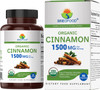 Brieofood Organic Cinnamon 1500mg, 45 Servings, Vegetarian, Gluten Free, 90 Vegetarian Tablets