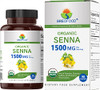 Brieofood Organic Senna 1500mg, 45 Servings, Vegetarian, Gluten Free, 90 Vegetarian Tablets