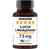 MONOHERB L-Methylfolate 7.5 mg - 90 Vegetarian Capsules - Methyl Folate Supplement