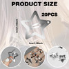 20Pcs Star Hair Accessories, Metal Snap Anti-Skid Clips for Thin and Heavy Hair - Cute Silver Barrettes for Women, Girls, Kids