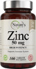 Zinc 50mg [High Potency] Supplement - Immune Support System from Natural Zinc (Oxide/Citrate) 100 Tablets, Made by Natures Potent.