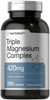 Horbäach Triple Magnesium Complex | 420 mg | 250 Capsules | Non-GMO and Gluten Free Formula | Magnesium Oxide, Citrate, and Aspartate Dietary Supplem
