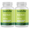 BESTVITE Beet Root 550mg per Capsule (240 Vegetarian Capsules) (120 x 2) - No Stearates - No Maltodextrin - No Fillers - Vegan - Non-GMO - Gluten Fre