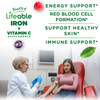 Lifeable Iron Gummies | 20mg | with Vitamin C | Great Tasting Blood Builder Iron Supplement | Iron with Vitamin C for Iron Deficiency | Iron Gummies
