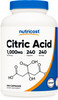 Nutricost Citric Acid 1000mg (1 gram), 240 Capsules - Gluten Free, Non-GMO