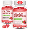 Calcium Magnesium Zinc Gummies with Vitamin D3 & K2, High Absorption Magnesium Glycinate Potassium for Immune and Calm Mood, Raspberry Flavor 120 Gum