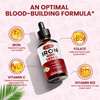 Liquid Iron Supplement for Women & Men Iron Drops Iron Supplements for Anemia with Folate, Vitamin C, B12 for Red Blood Cell Support-Green Apple Flav