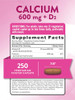 Nature's Truth Calcium 600mg with Vitamin D3 | 250 Caplets | Calcium Carbonate | Vegetarian, Non-GMO & Gluten Free Supplement