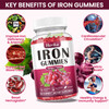 (2 Pack) Iron Gummies Supplement for Women & Men, Iron Supplements for Anemia with Vitamin C, B12, Folate-Blood Builder & Energy Support for Iron Def