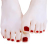 24pcs Press On Toe Nails Short False Toenails for Big Toes Square Acrylic False Toenails Full Cover Wine Red Women Toe Nails Glue On Women Girls