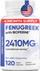 COMFY HEALTH Fenugreek Capsules, 2410mg Per Capsule, 120 Count, Fenugreek Pills with Bioperine for Superior Absorption, Non-GMO, Gluten Free Fenugree