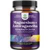 Pure Calm Relaxing Magnesium Glycinate Supplement with Ashwagandha - Magnesium for Stress Support & Rest Ease for Adults - High Absorption Tablets fo