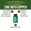 Zinc with Copper + Whole Food Blend of 25 Vegetables and Fruits for Max Absorption. Immune Support Supplement Capsules. Two Essential Minerals for Im