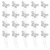YISSION 20PCS Silver Butterfly Bridal Hair Pins for Women Flower Hair Pin Pearl Hair Pins Rhinestone Wedding Hair Accessories for Brides