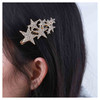 Andelaisi Wedding Rhinestone Star Hair Clip Barrette Vintage Crystal Star Hair Barrette Silver Cz Crystal Hair Clip Hairpin Decorative Paved Cz Star