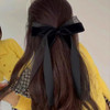 Velvet Hair Bow for Women Girls Hair Ribbon Clip for Women French Barrettes Bow for Girl Bows with Clamps Hair Velvet Black Long Ribbon Bow Accessori