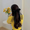 Velvet Hair Bow for Women Girls Hair Ribbon Clip for Women French Barrettes Bow for Girl Bows with Clamps Hair Velvet Black Long Ribbon Bow Accessori