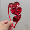 berbo Heart Headbands Glittering Red Heart Headbands Hair Band Valentine's Day Hair Accessories for Women GirlsAdding Sweetness to Your Loved One - 1