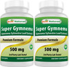 Best Naturals Gymnema Sylvestre Extract 500 mg 120 Vegetarian Capsules - Contains Minimum of 25% Gymnemic Acid (Pack of 2)